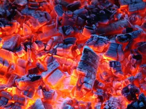 charcoal fire flames
